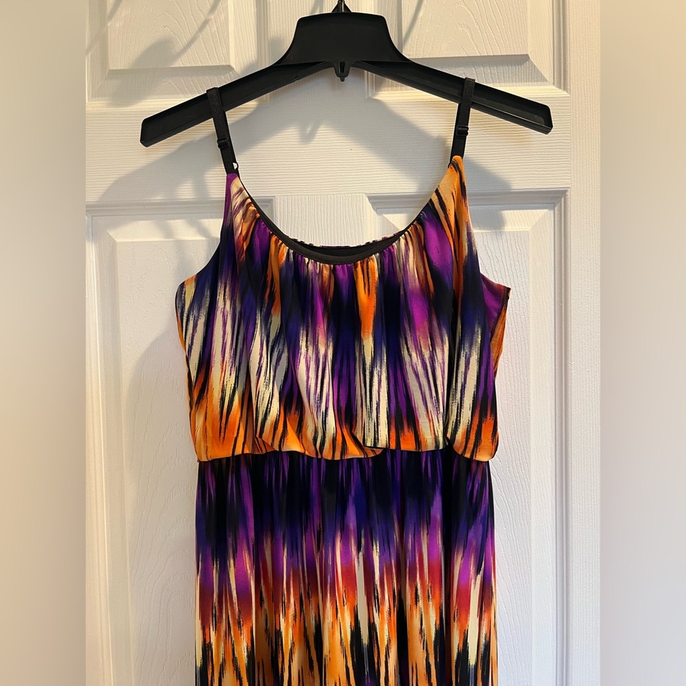 Bongo Multicolor Ikat Print Maxi Dress